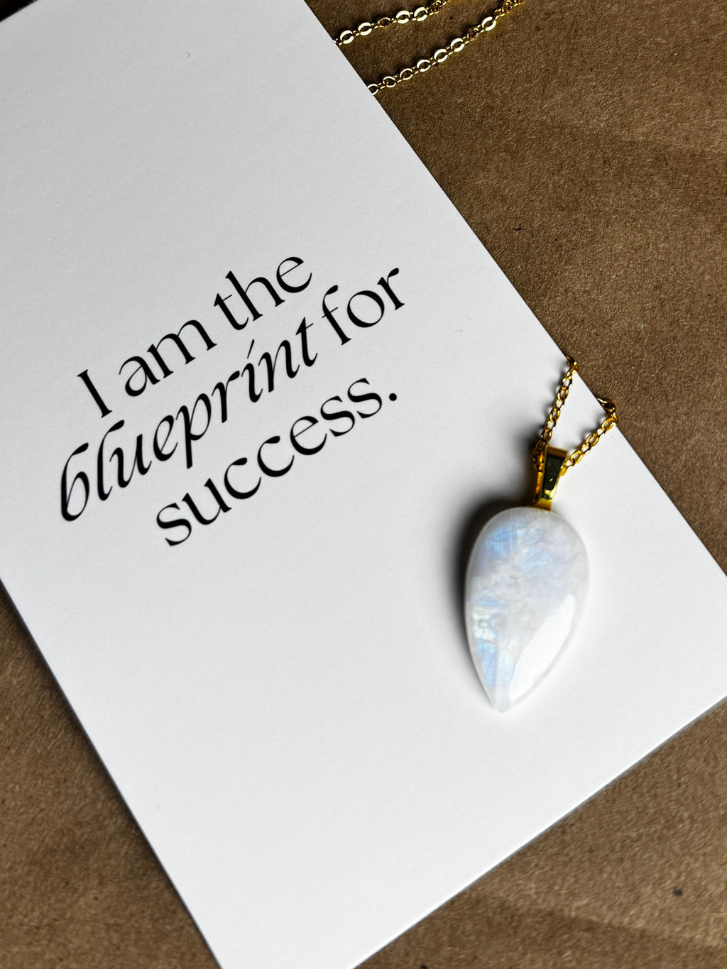 The Soft Dawn Stone – Rainbow Moonstone Necklace
