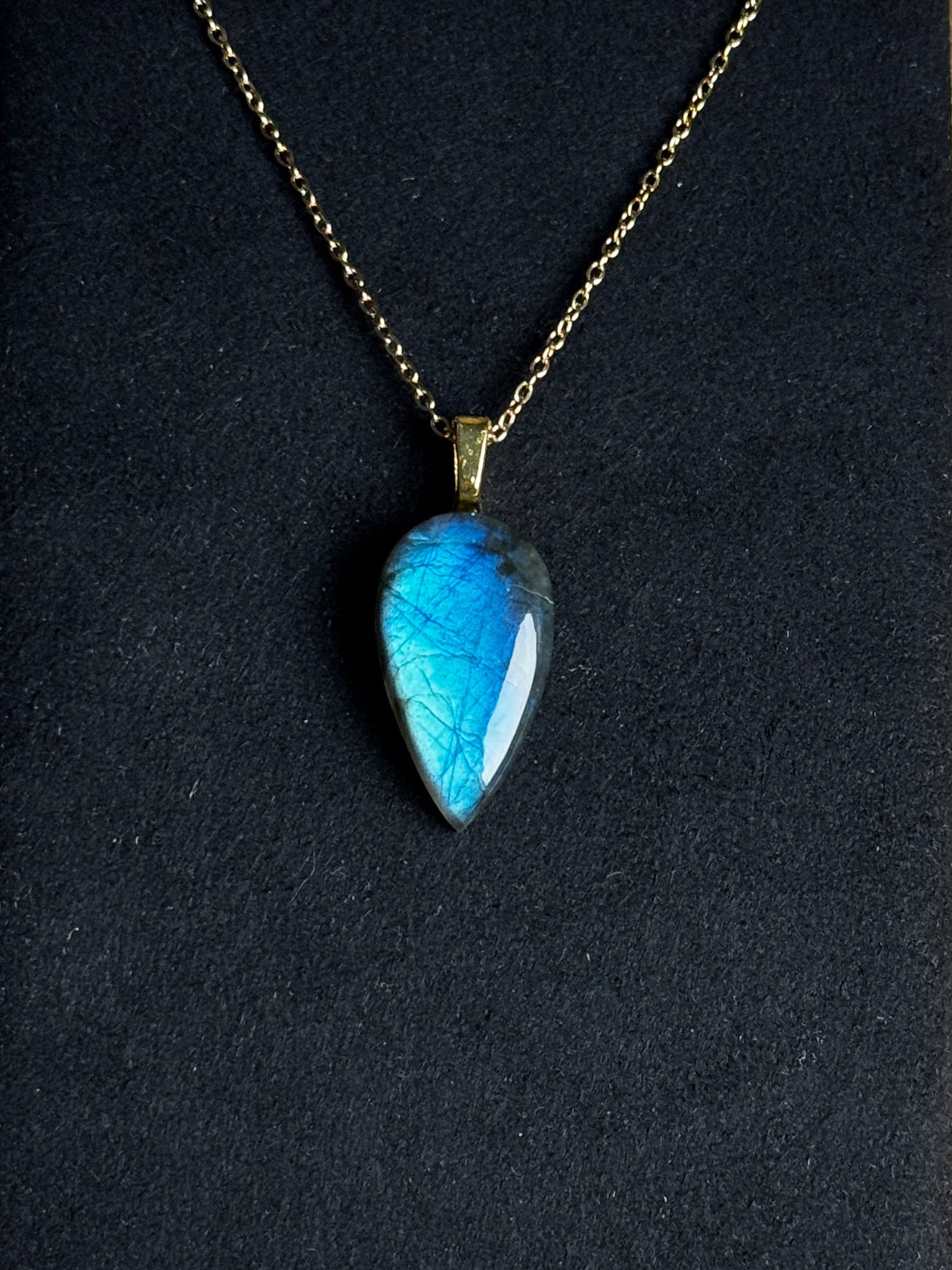 The Beacon Stone – Electric Blue Labradorite Necklace