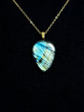 The Sea Glass Stone – Blue Green Labradorite Necklace