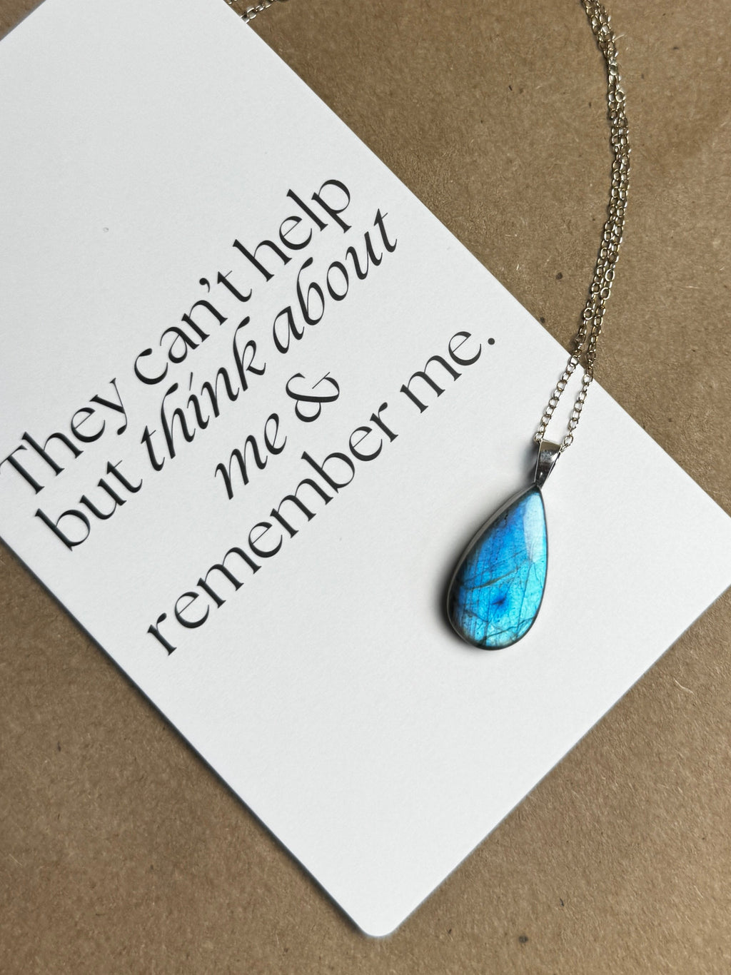 The Cyan Current Stone – Silver Labradorite Necklace