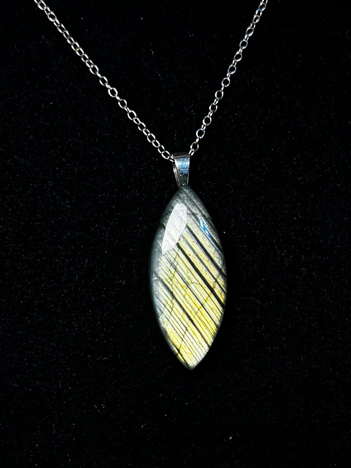 The Golden Path Stone – Silver Labradorite Necklace