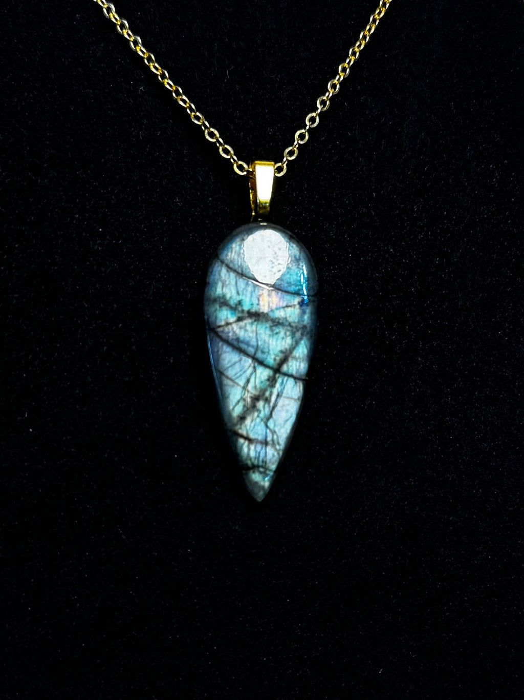 The Whisper Current Stone – Blue Labradorite Necklace