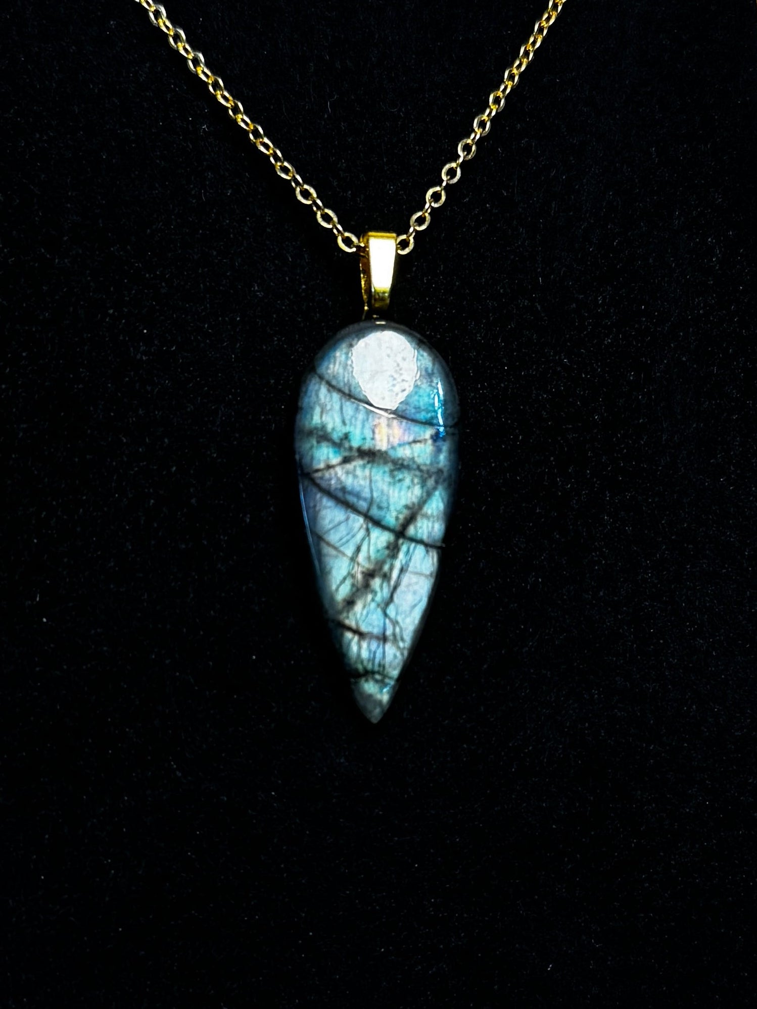 The Whisper Current Stone – Blue Labradorite Necklace