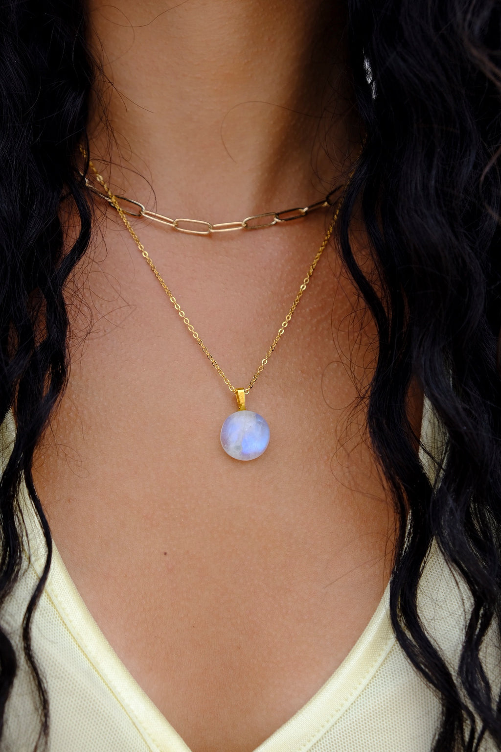 The Celestide Stone – Rainbow Moonstone Necklace
