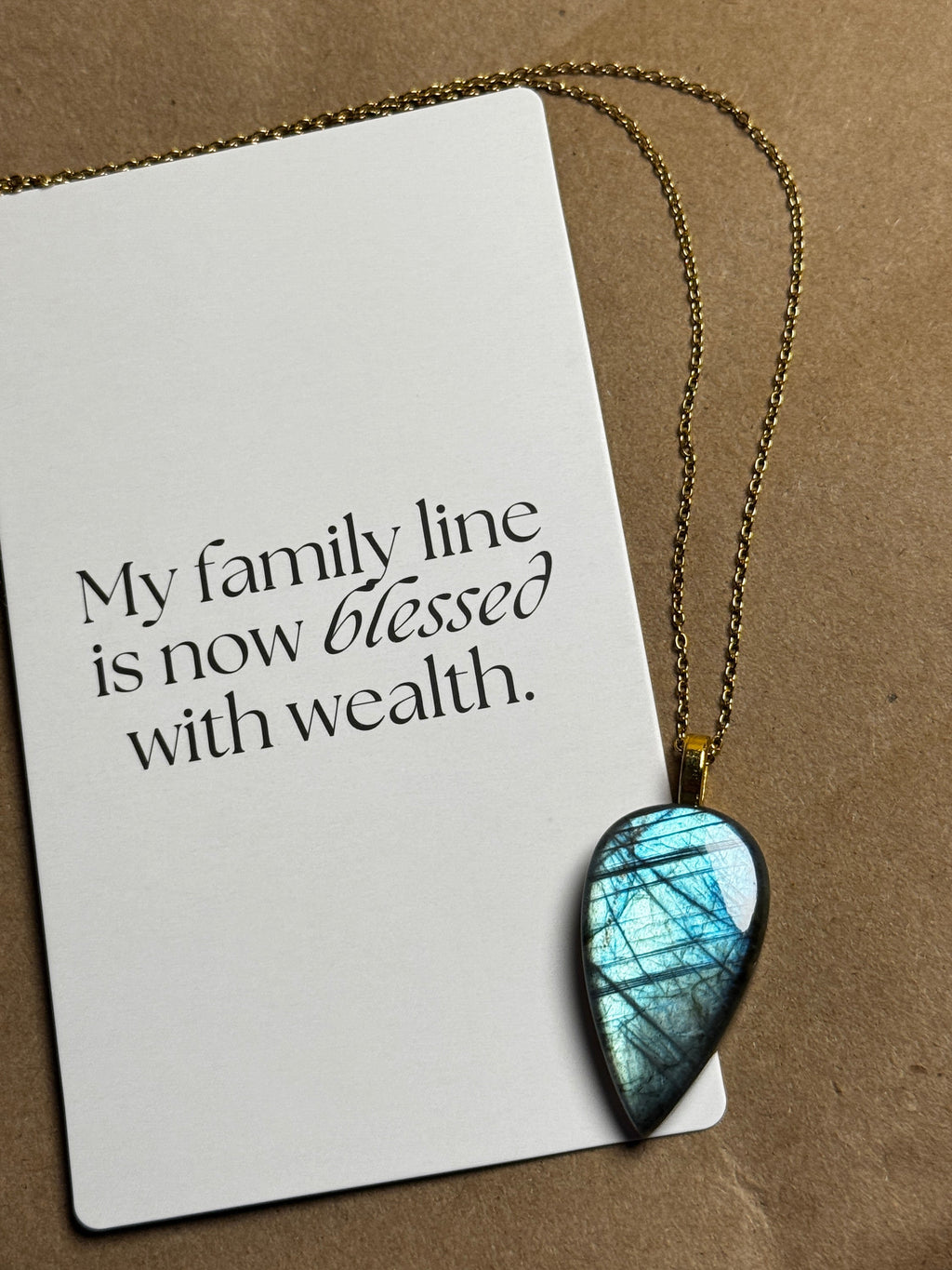 The Passage Stone – Aqua Blue Labradorite Necklace