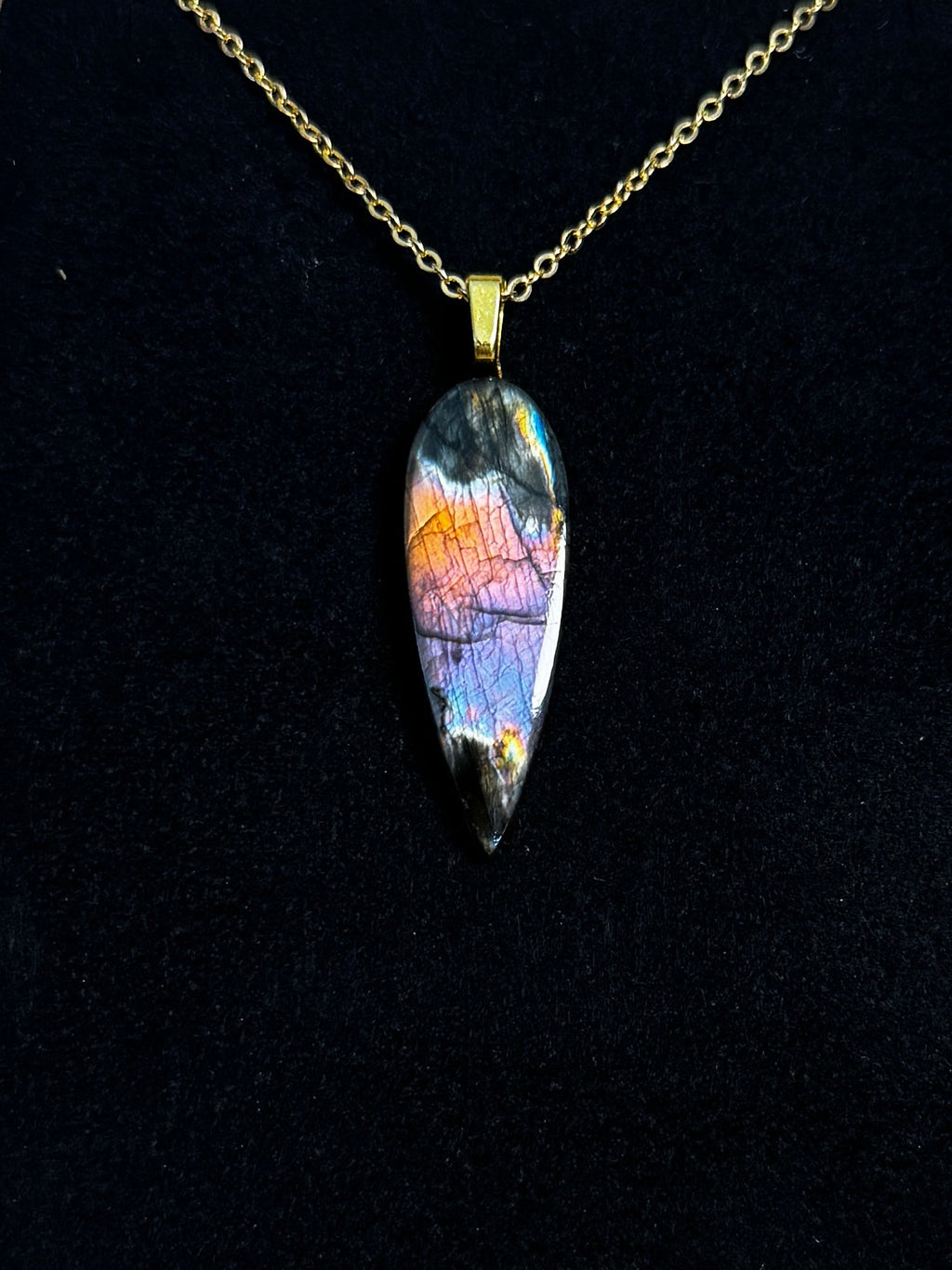 The Ember Spark Stone – Labradorite Necklace