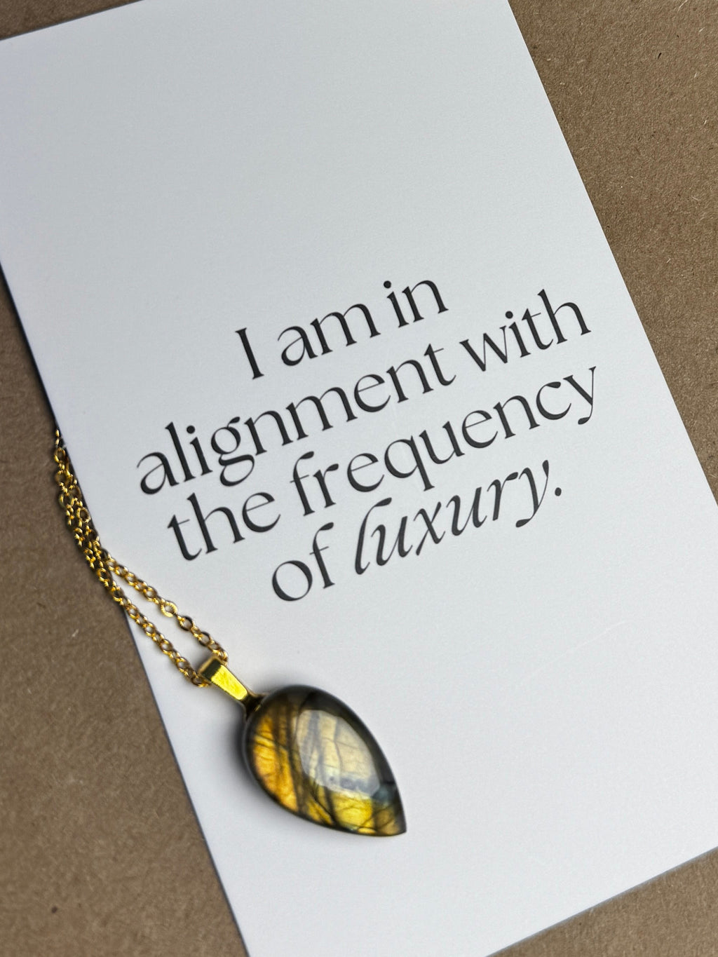 The Sunburst Stone – Golden Yellow Labradorite Necklace