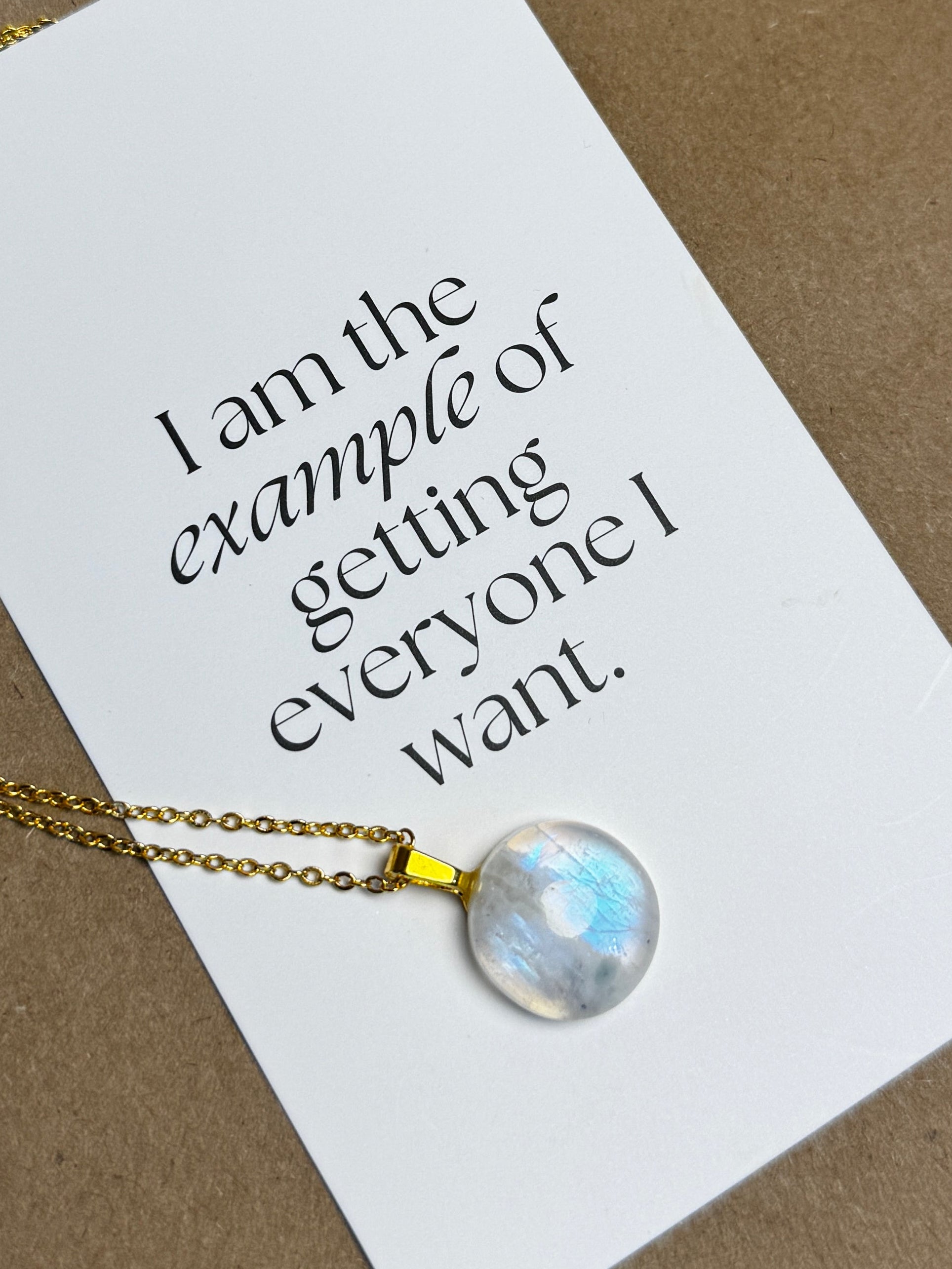 The Celestide Stone – Rainbow Moonstone Necklace