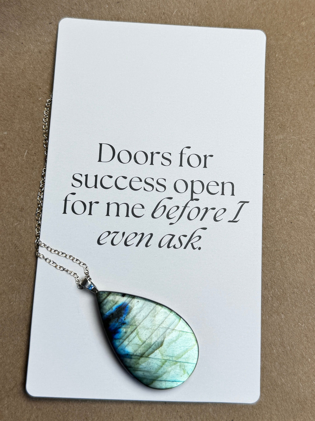The Arctic Bloom Stone – Silver Labradorite Necklace