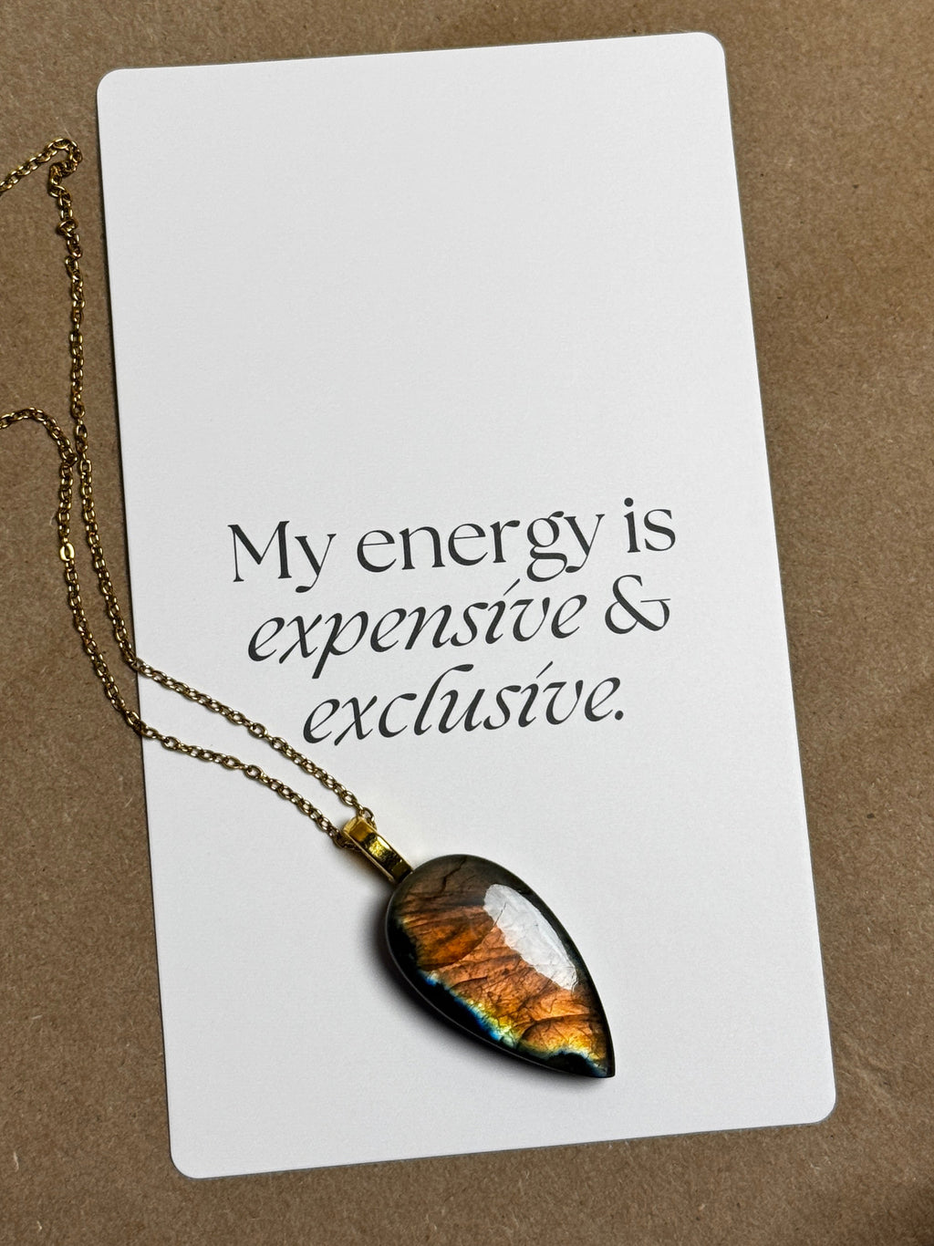 The Phoenix Stone – Golden Orange Labradorite Necklace