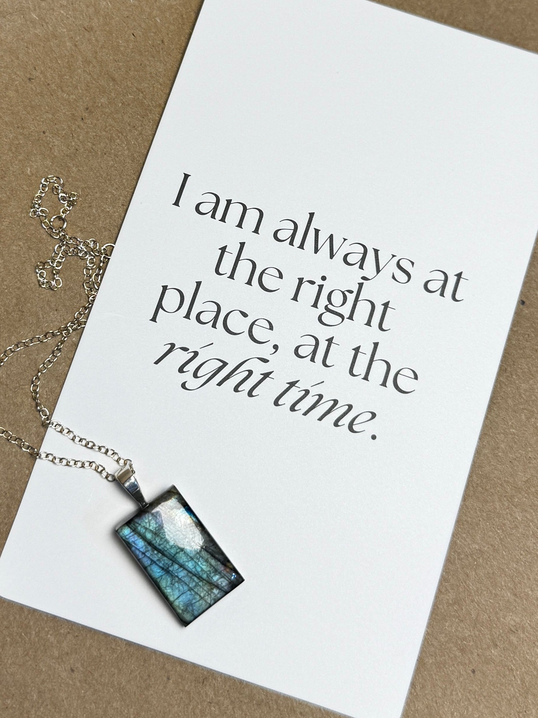 The Glass Tide Stone – Silver Labradorite Necklace