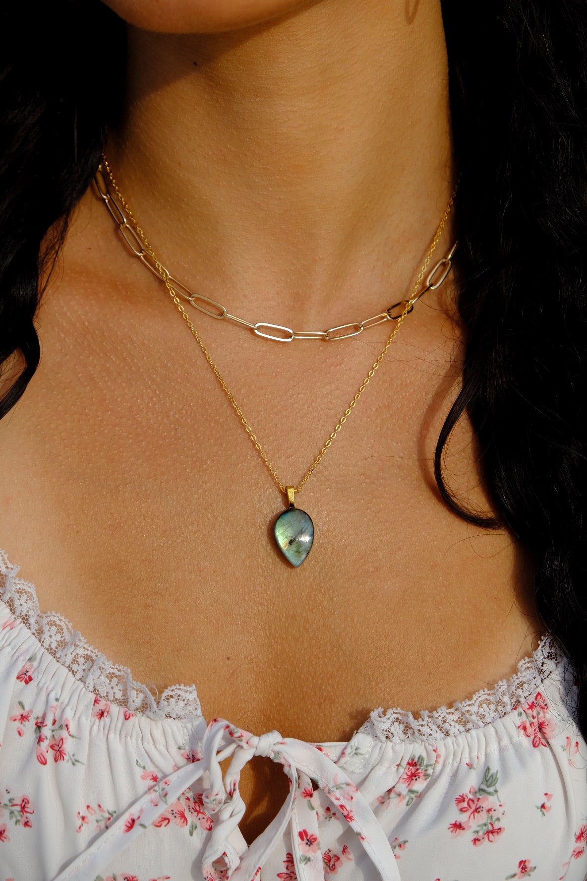 The Awakening Stone – Blue Green Labradorite Manifestation Necklace