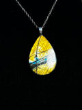 The Golden Signal Stone – Silver Labradorite Necklace