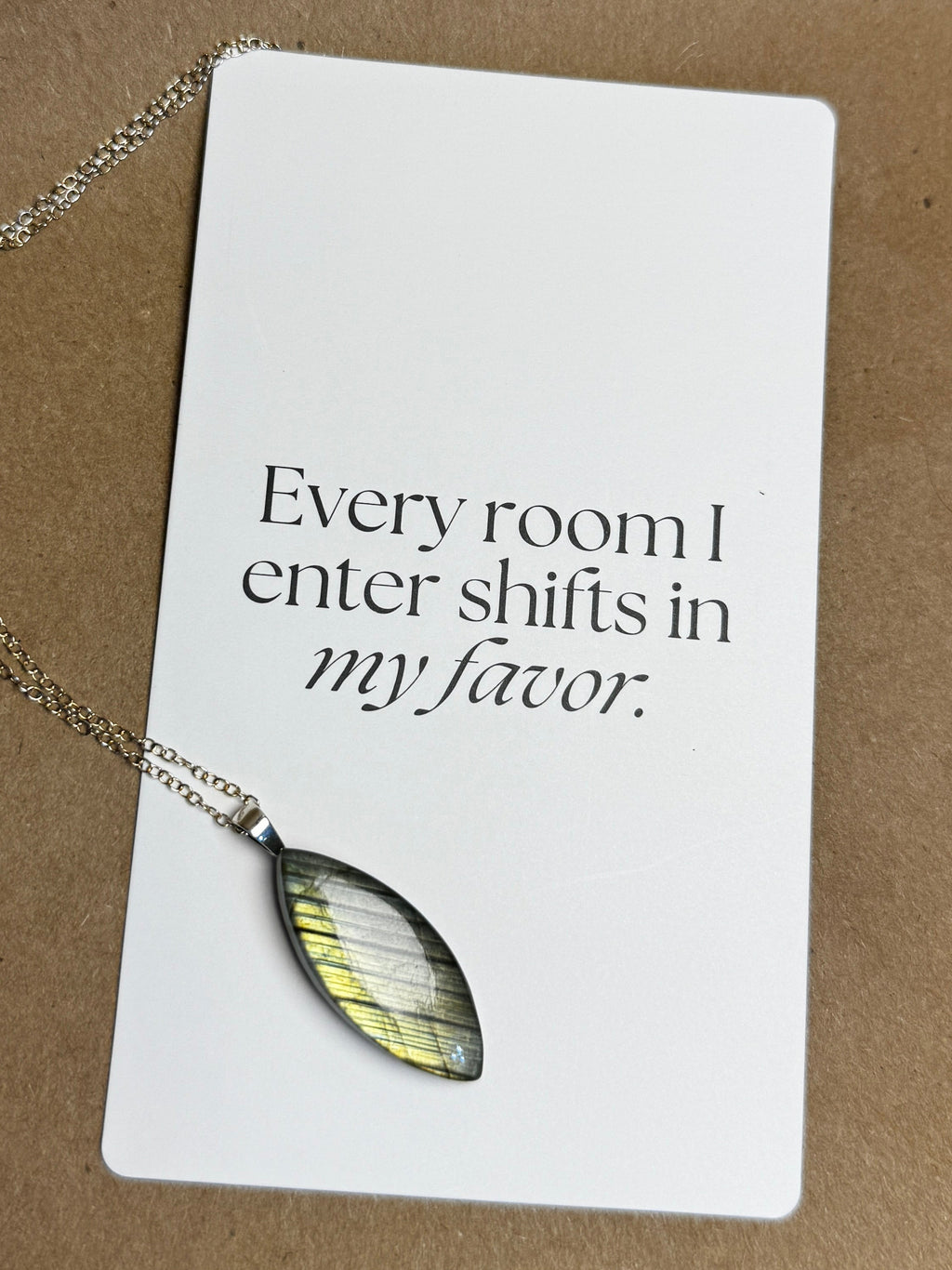 The Golden Path Stone – Silver Labradorite Necklace