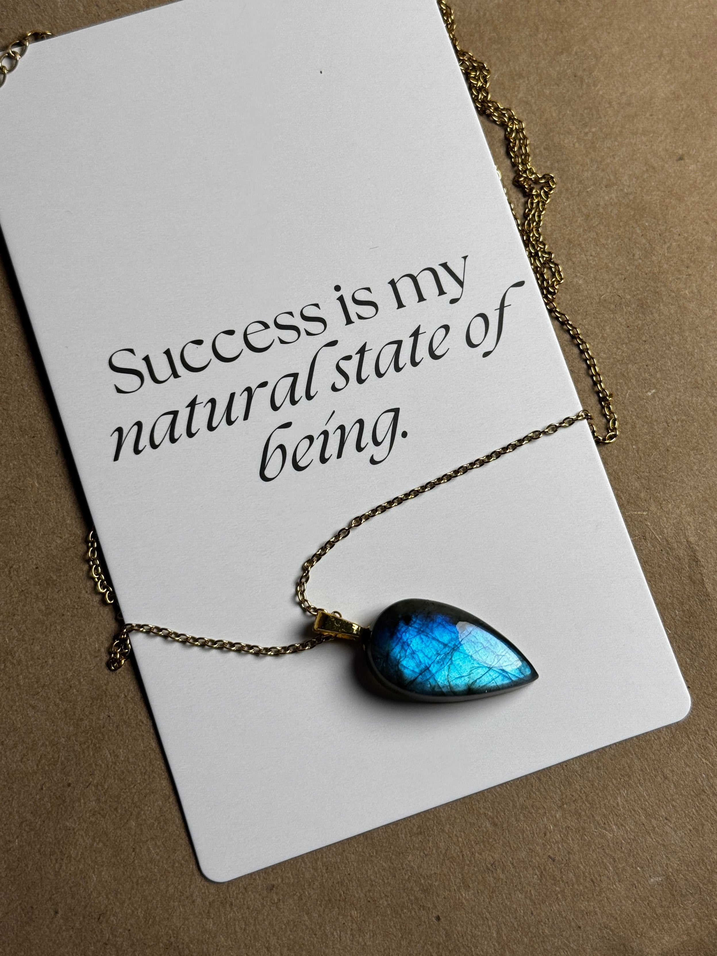 The Beacon Stone – Electric Blue Labradorite Necklace