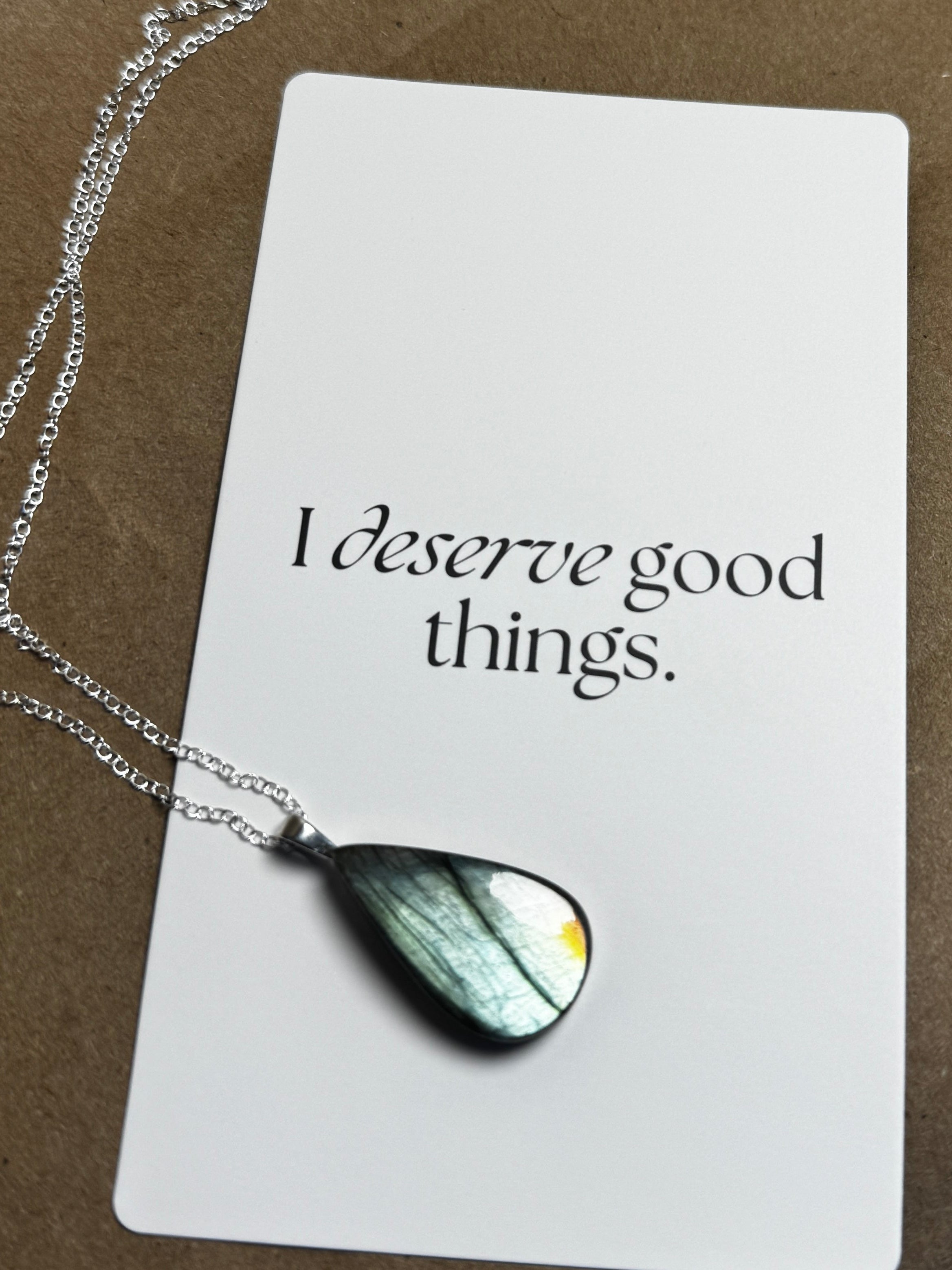 The Meadow Stone – Seafoam Green Labradorite Necklace