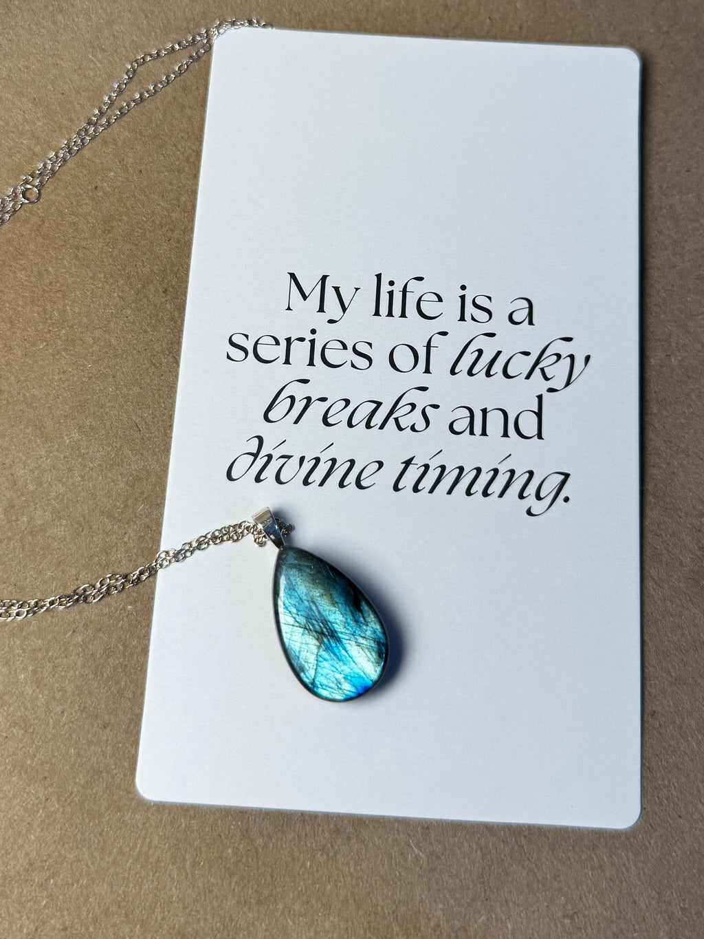 The Blue Ember Stone – Silver Labradorite Necklace