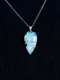 The Lunar Tide Stone – Silver Rainbow Moonstone Necklace