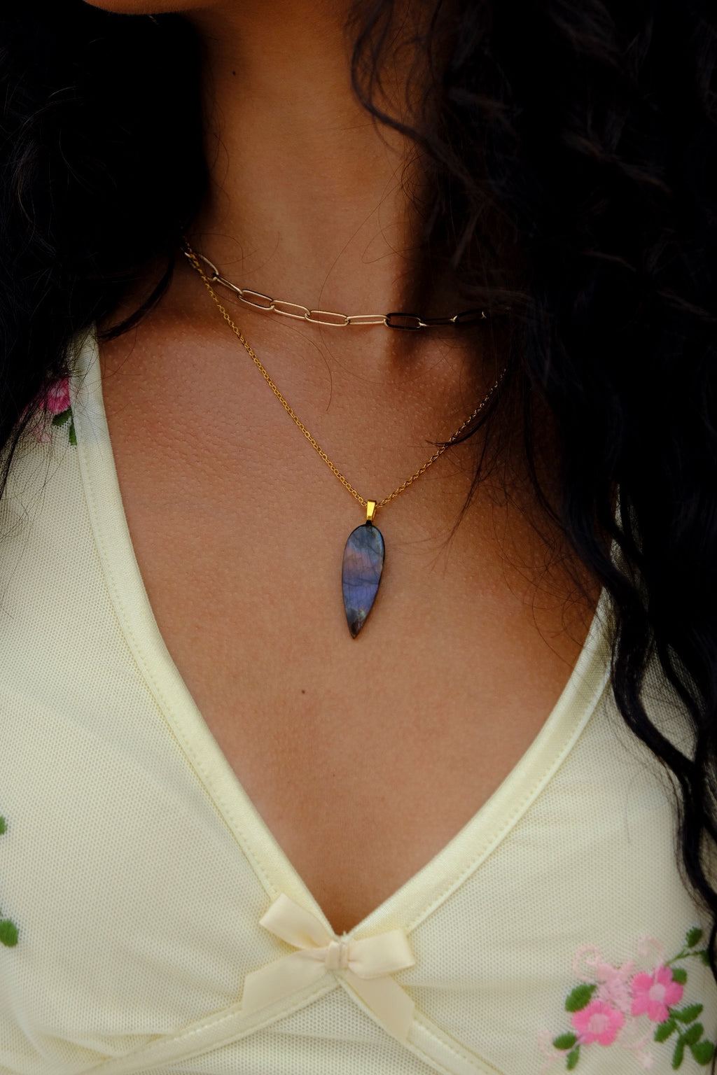 The Ember Spark Stone – Labradorite Necklace