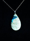 The Arctic Bloom Stone – Silver Labradorite Necklace