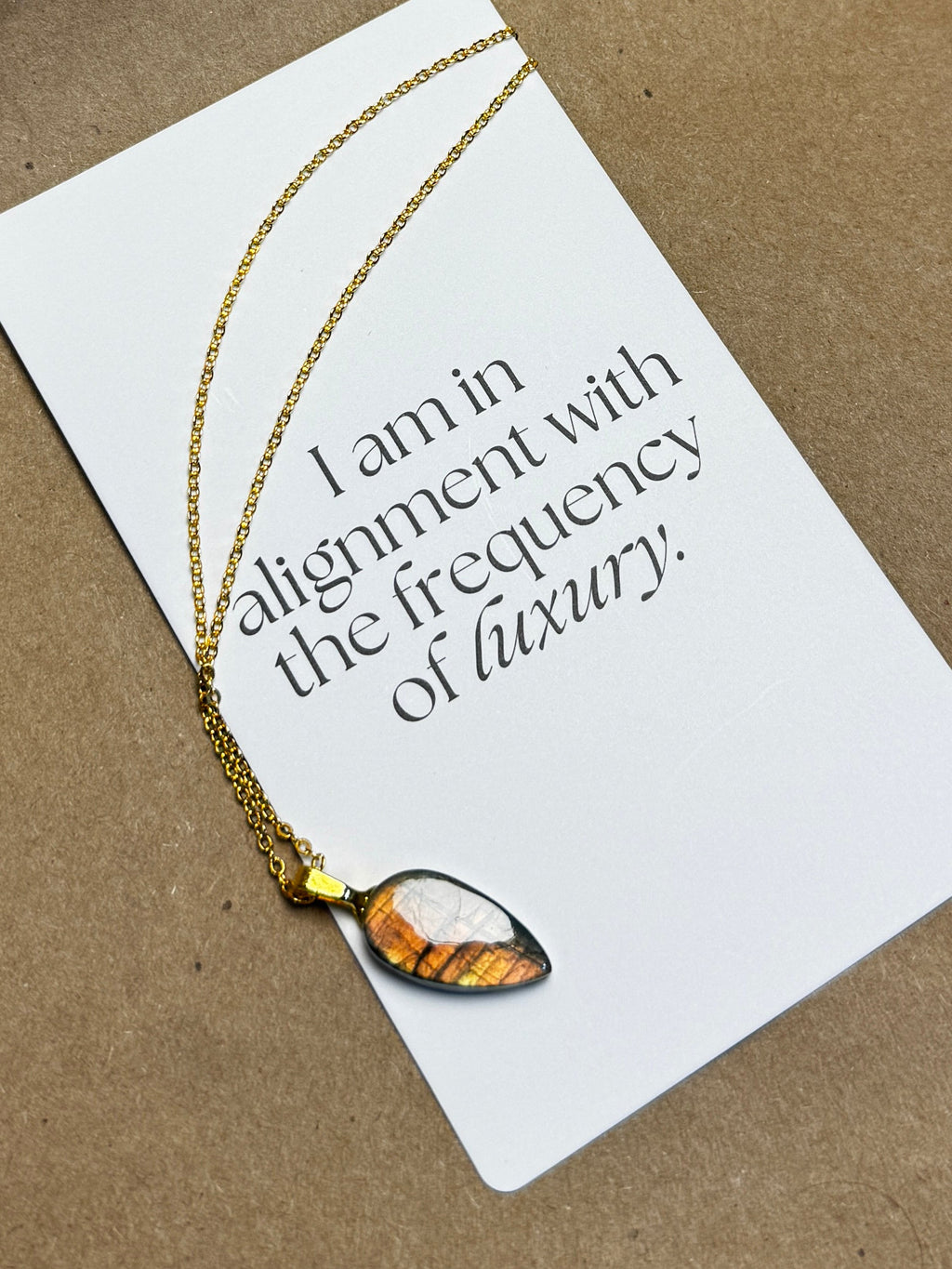 The Ember Glow Stone – Labradorite Necklace