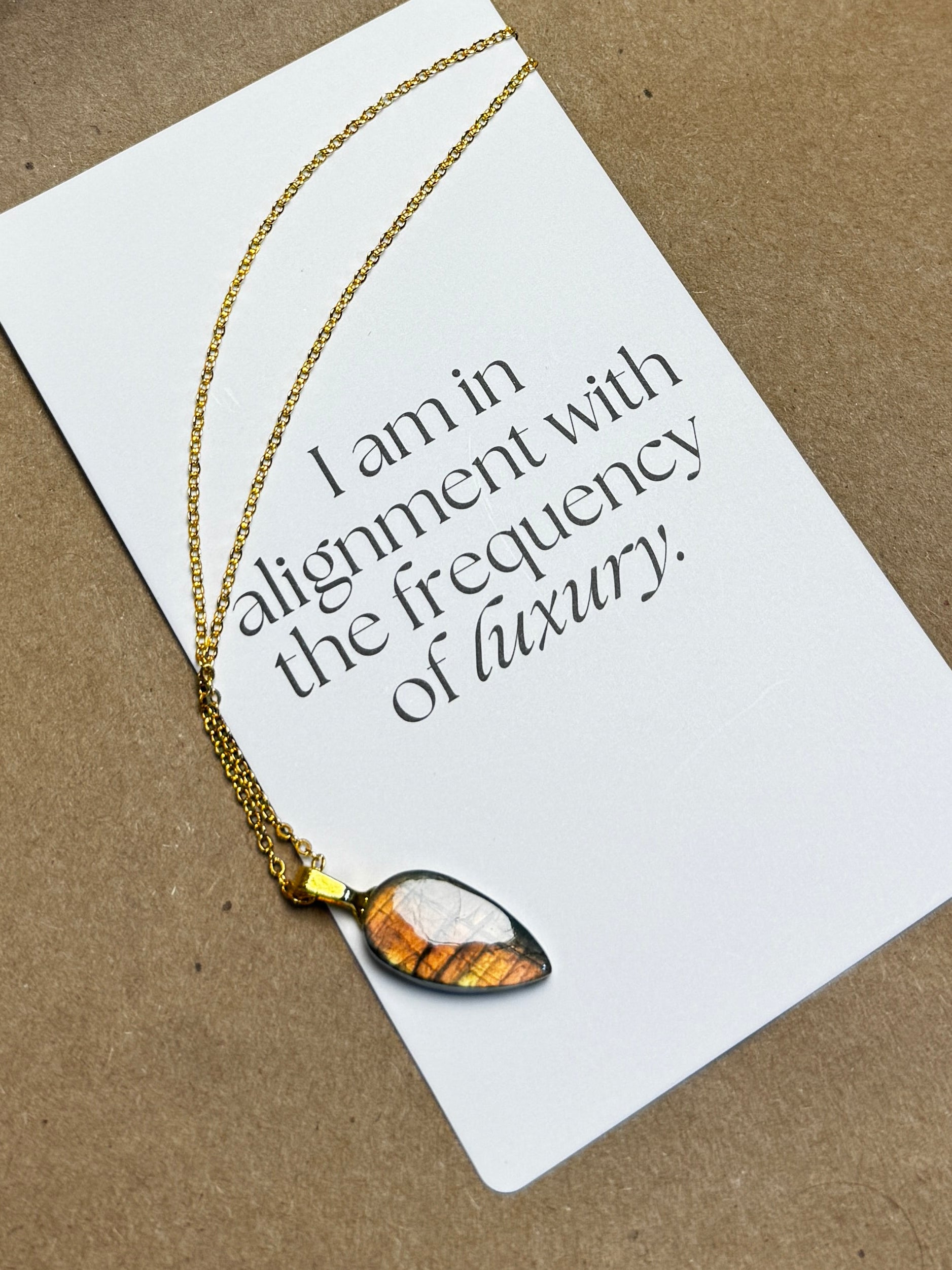 The Ember Glow Stone – Labradorite Necklace