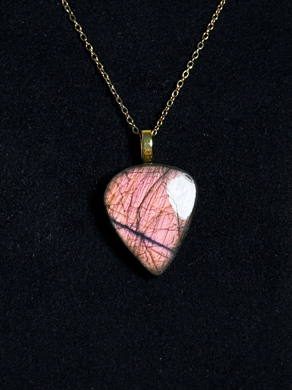 The Roselight Stone – Rosy Pink Labradorite Necklace