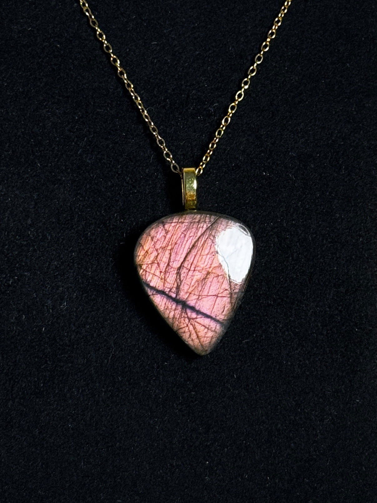 The Roselight Stone – Rosy Pink Labradorite Necklace