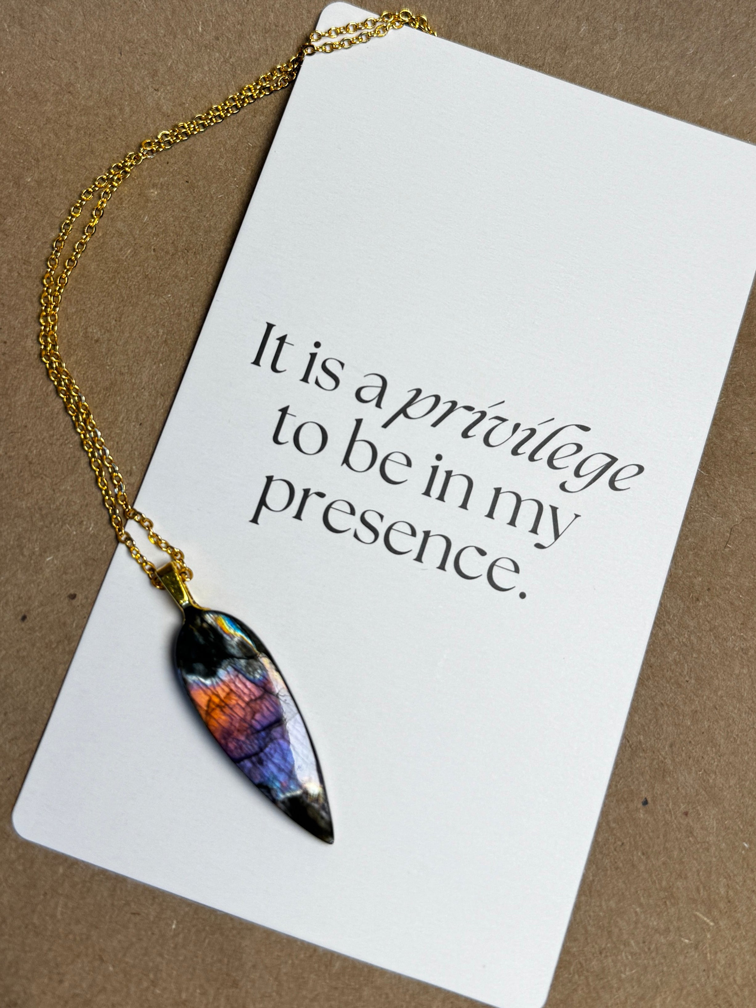 The Ember Spark Stone – Labradorite Necklace