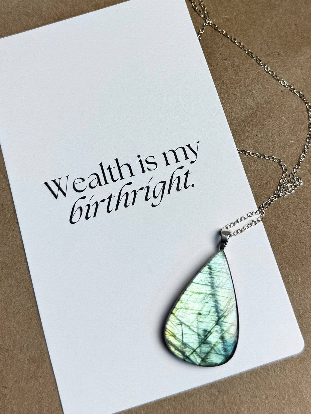 The Pale Current Stone – Silver Labradorite Necklace