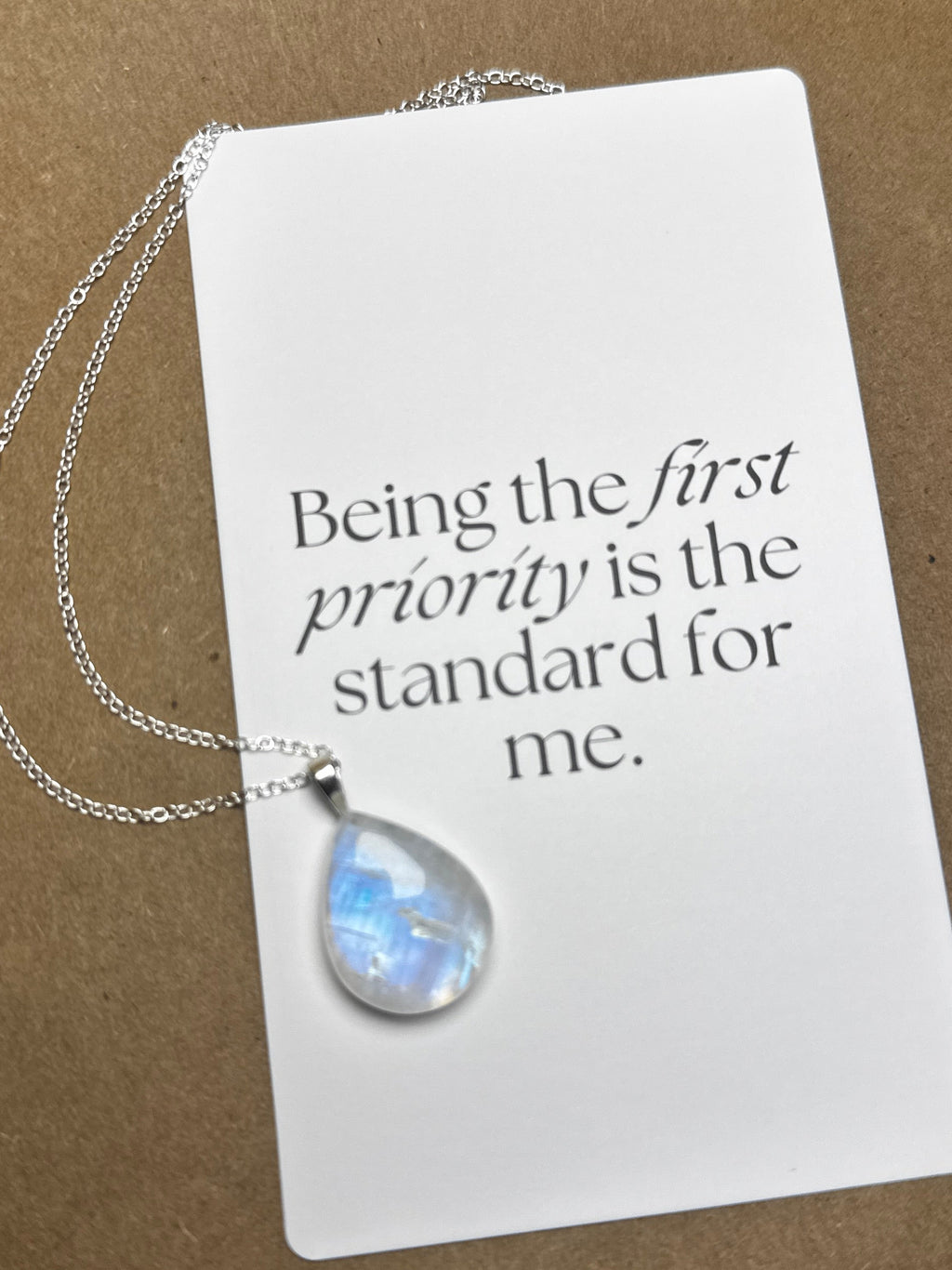 The Moonrise Stone – Rainbow Moonstone Necklace