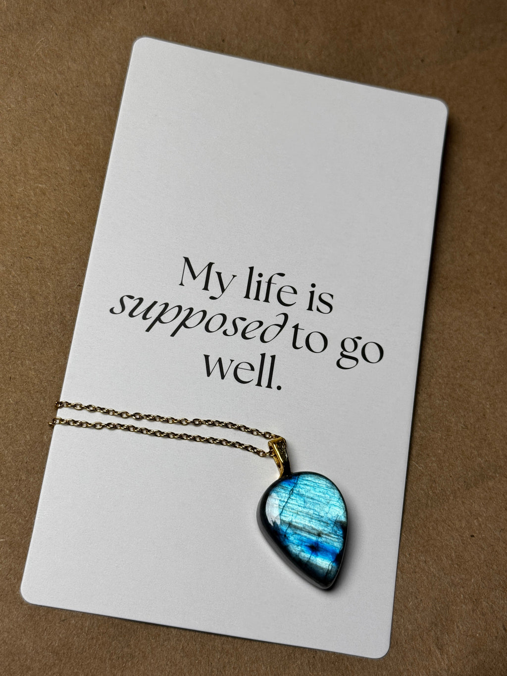 The Current Stone – Aqua Blue Labradorite Necklace