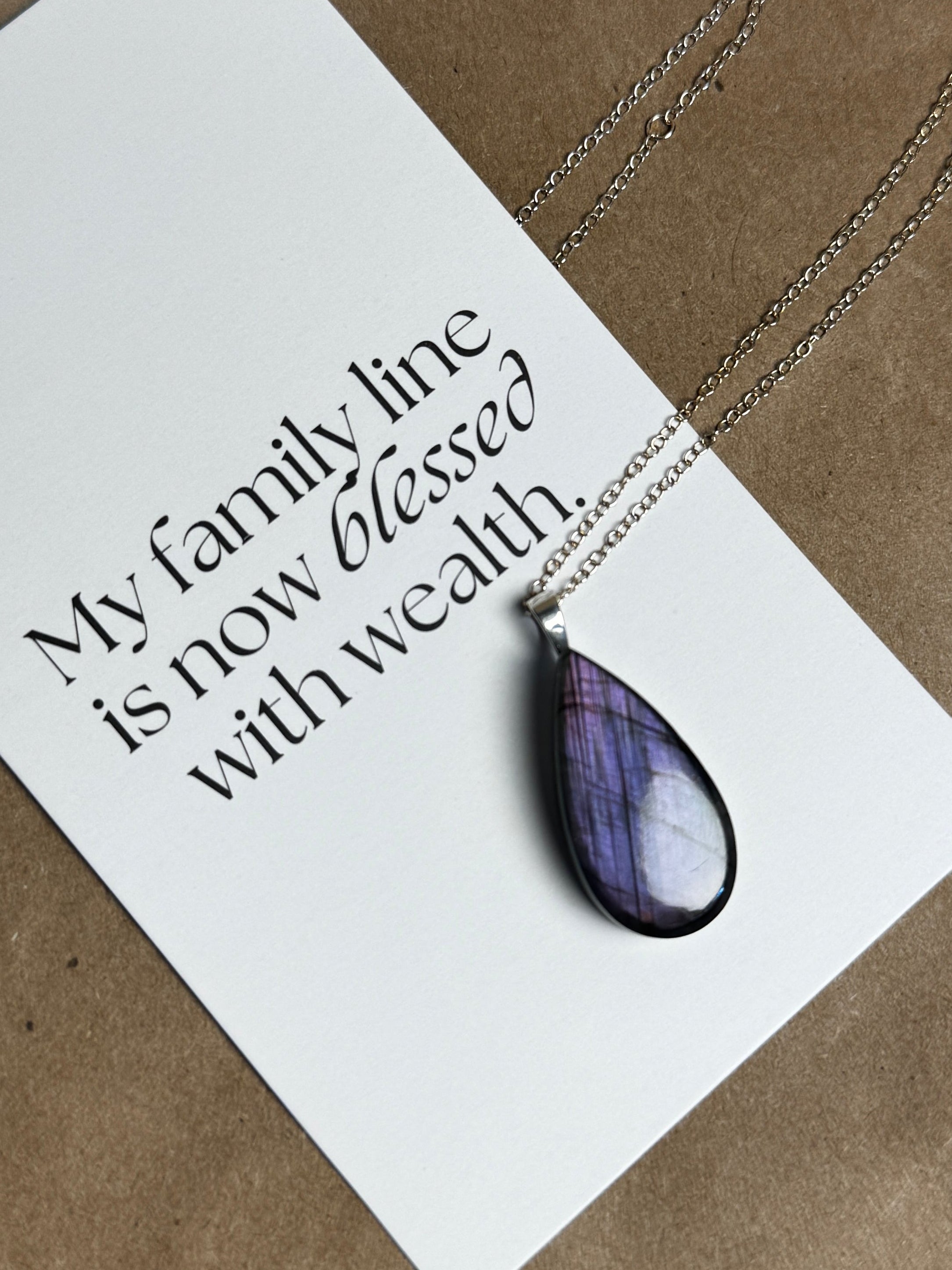 The Violet Stone – Silver Labradorite Necklace