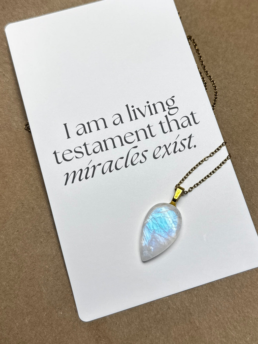 The Whispering Light Stone – Rainbow Moonstone Necklace
