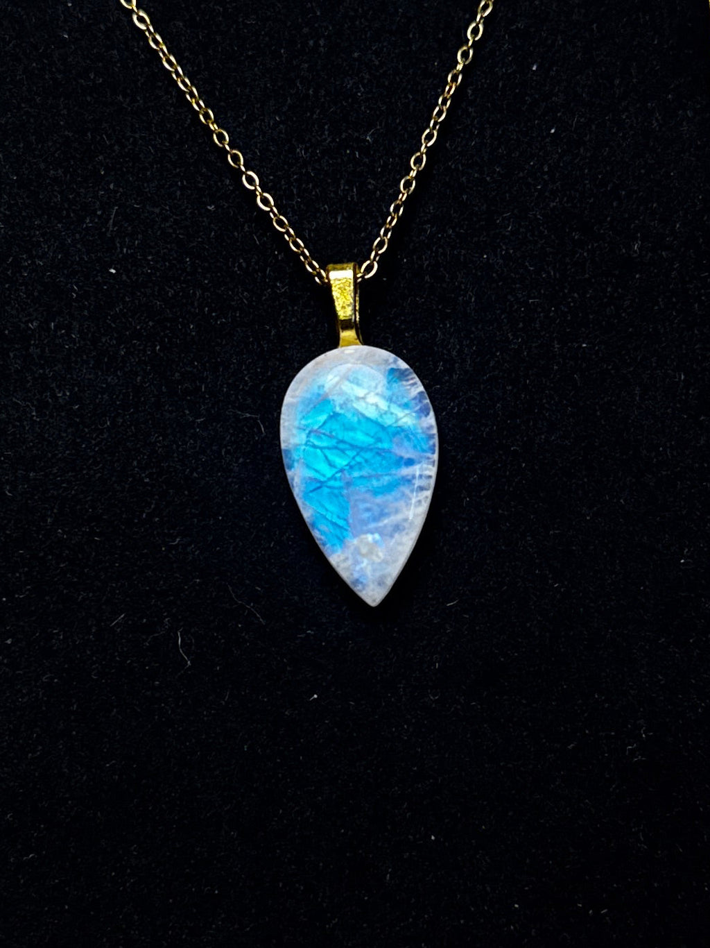 The Whispering Light Stone – Rainbow Moonstone Necklace