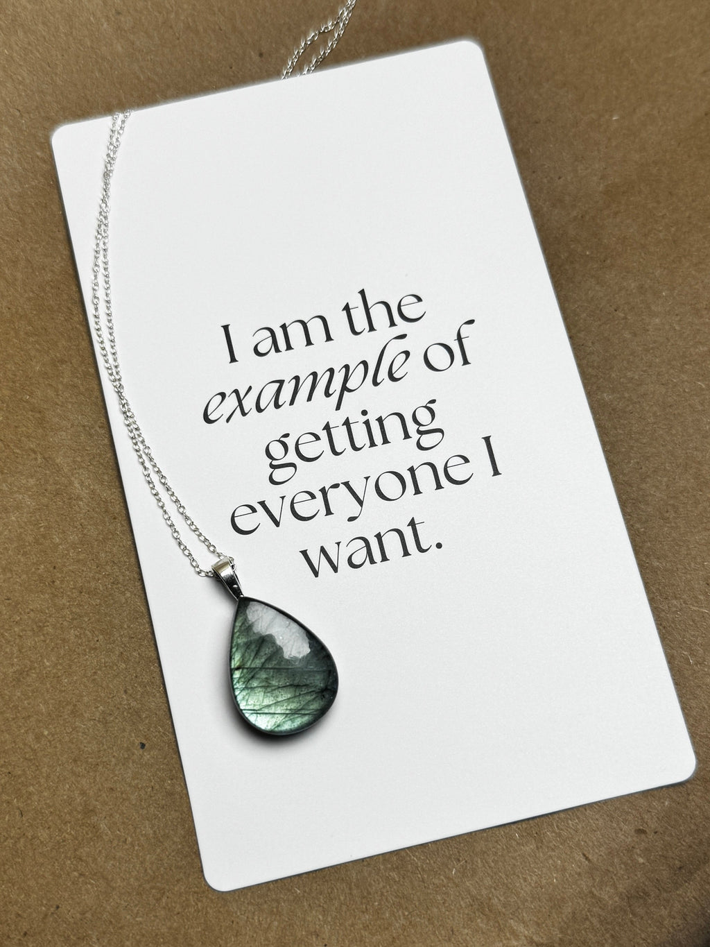 The Sanctuary Stone – Mint Seafoam Labradorite Necklace