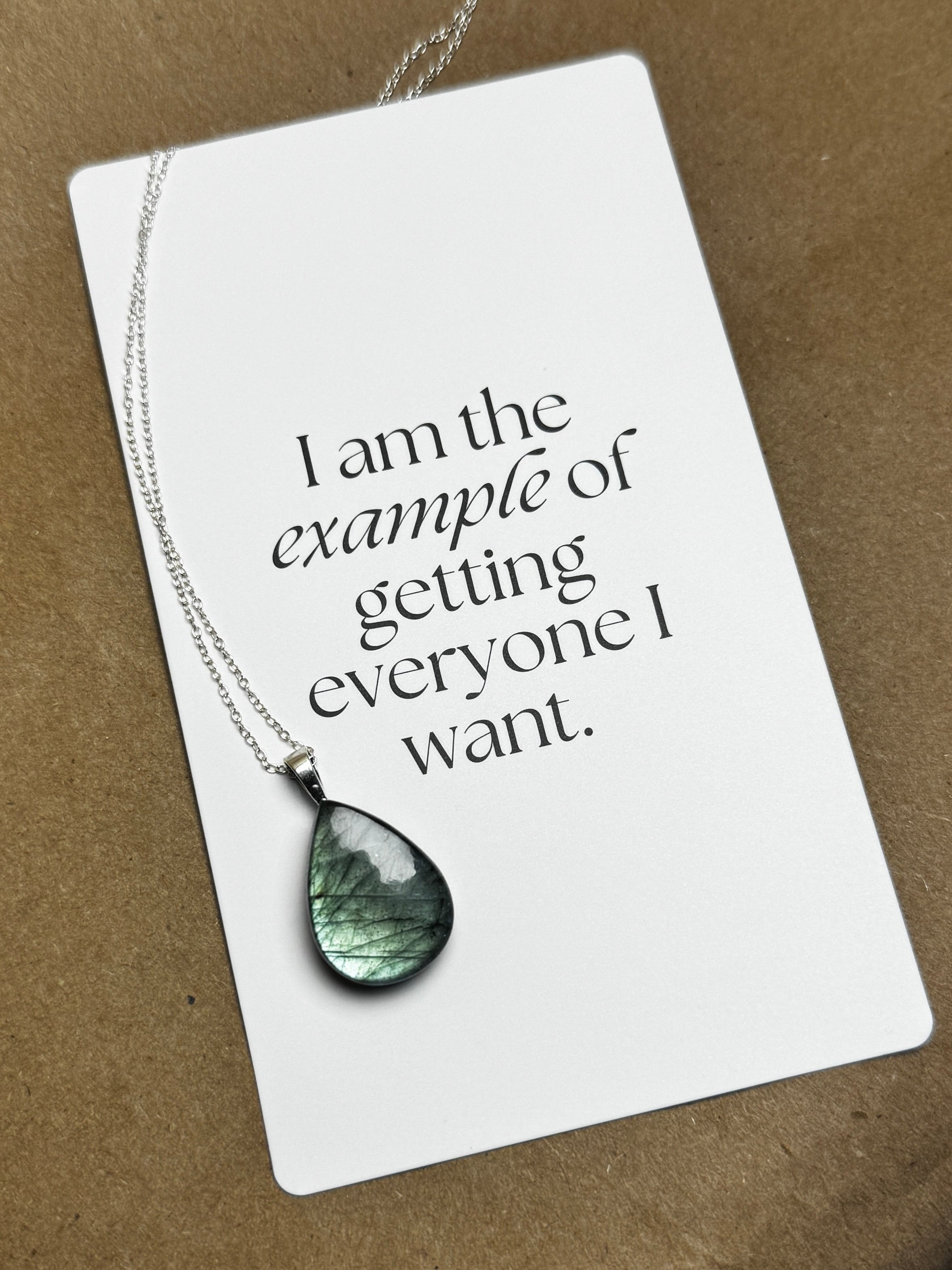 The Sanctuary Stone – Mint Seafoam Labradorite Necklace