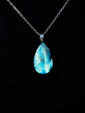 The Blue Ember Stone – Silver Labradorite Necklace
