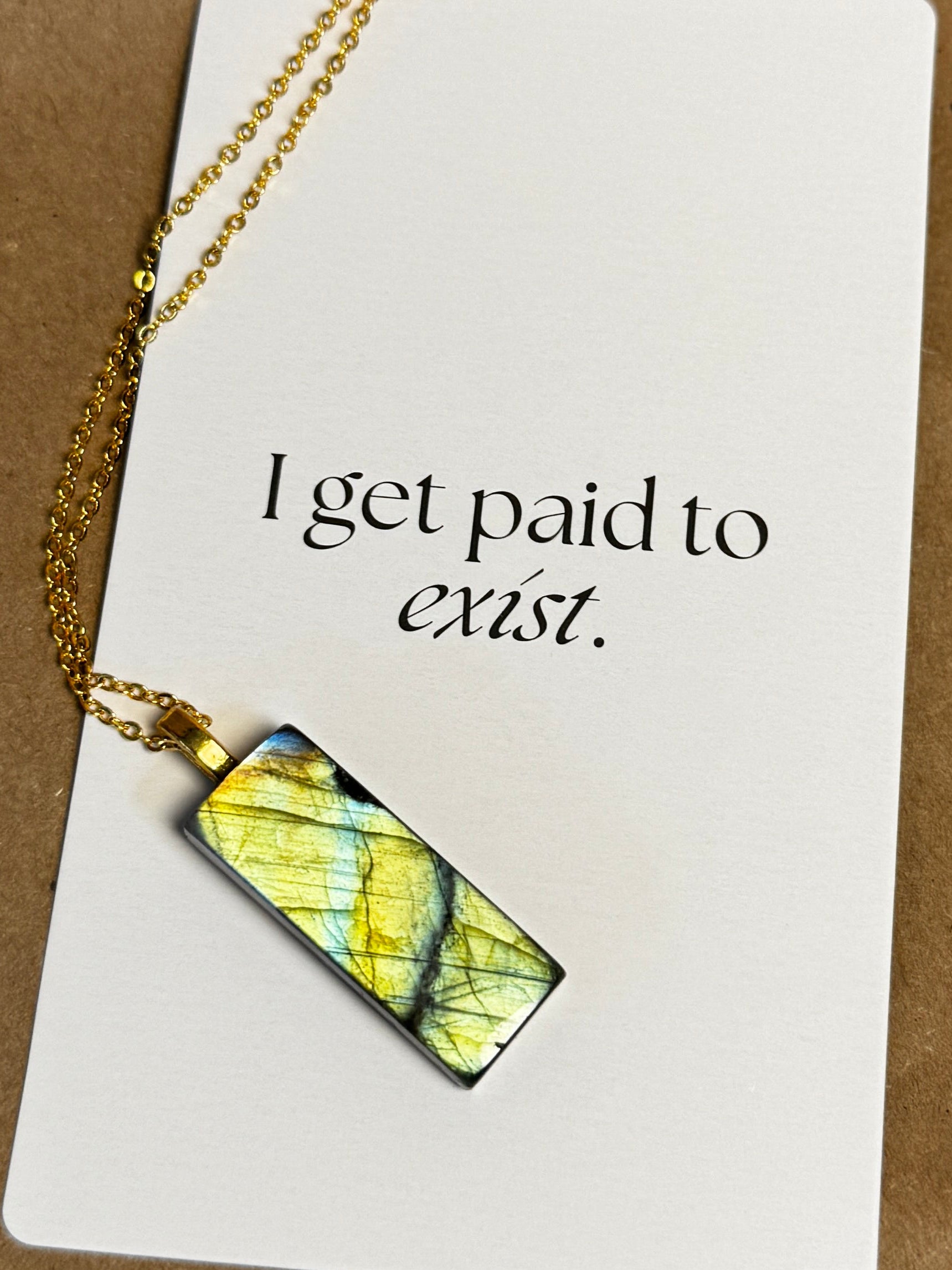 The Golden Thread Stone – Golden Green Labradorite Necklace