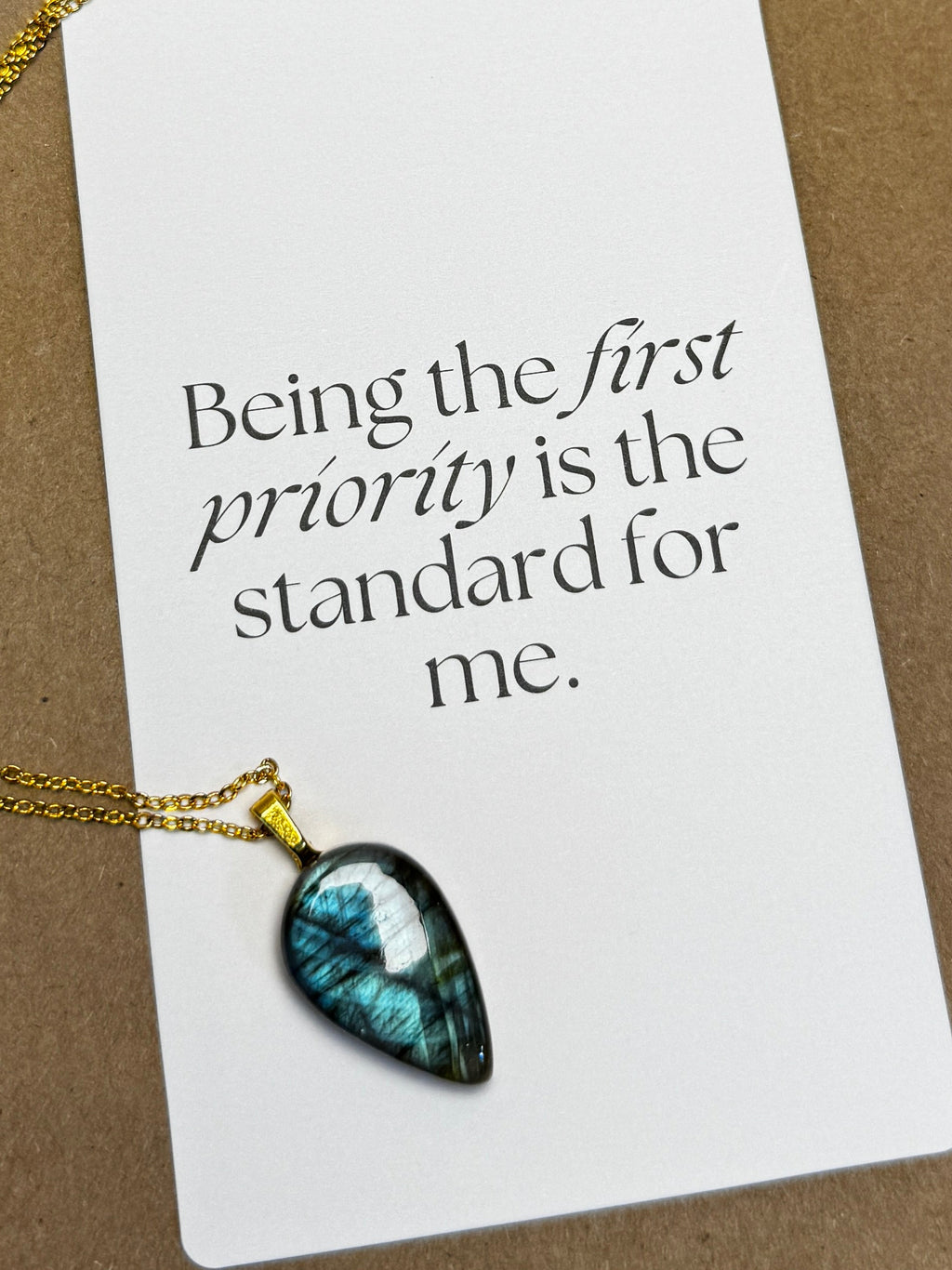 The Electric Tide Stone – Blue Labradorite Necklace