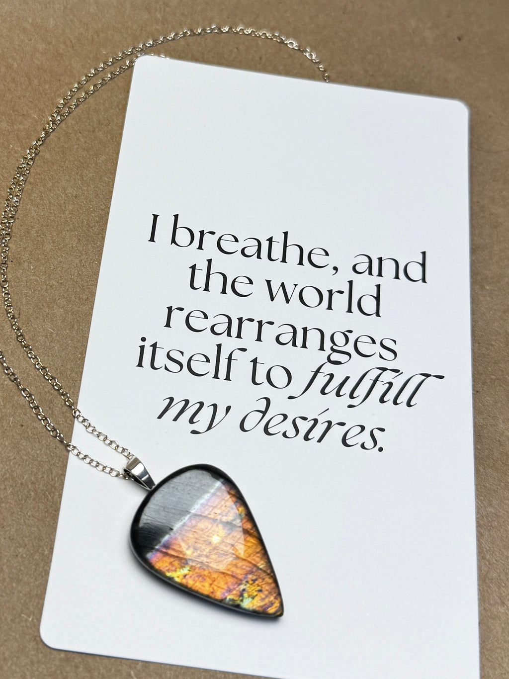 The Sunflare Stone – Silver Labradorite Necklace
