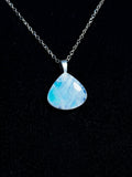 The Blue Whisper Stone – Silver Rainbow Moonstone Necklace