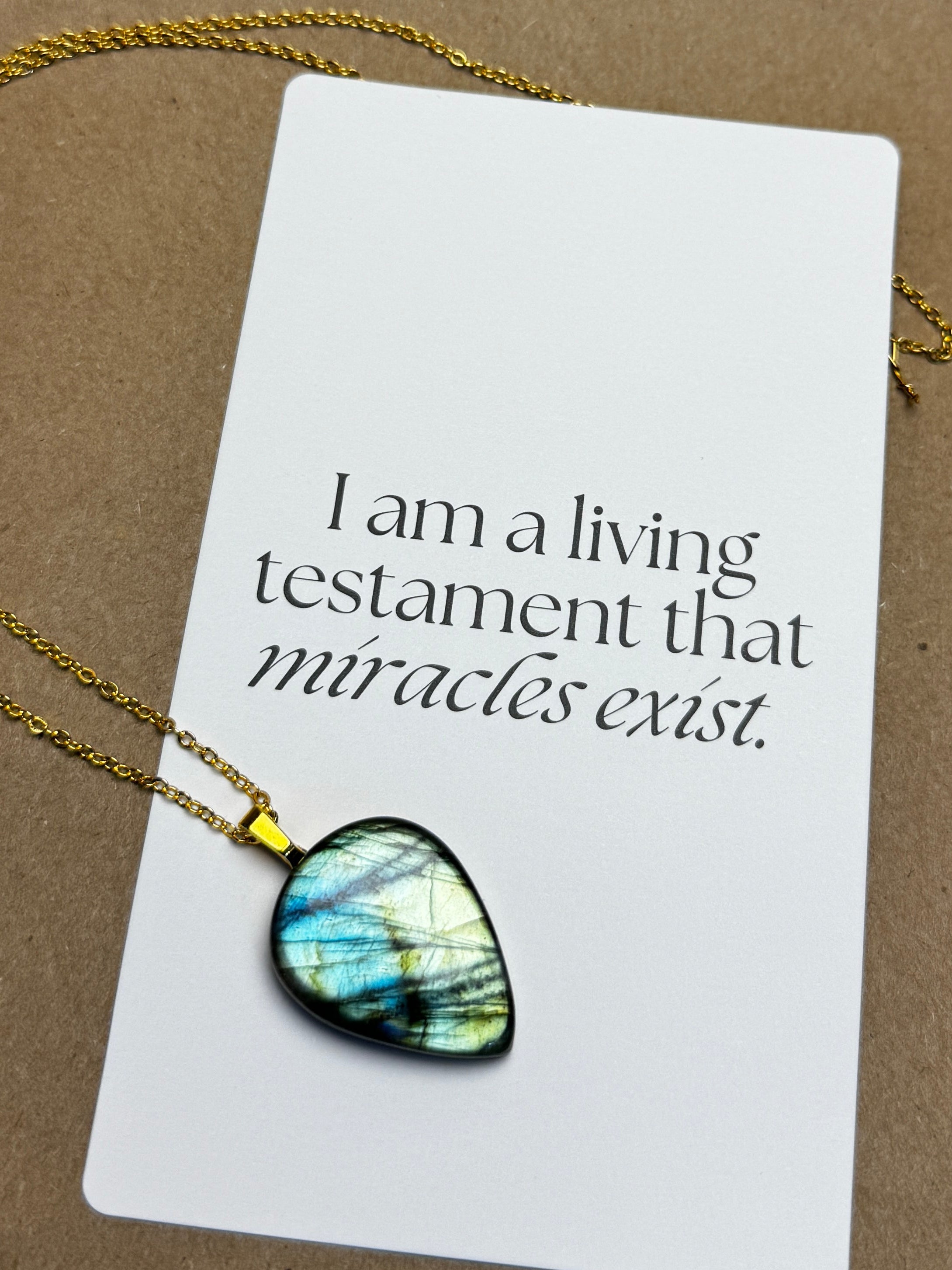 The Sea Glass Stone – Blue Green Labradorite Necklace