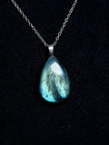 The Deepwater Stone – Silver Labradorite Necklace
