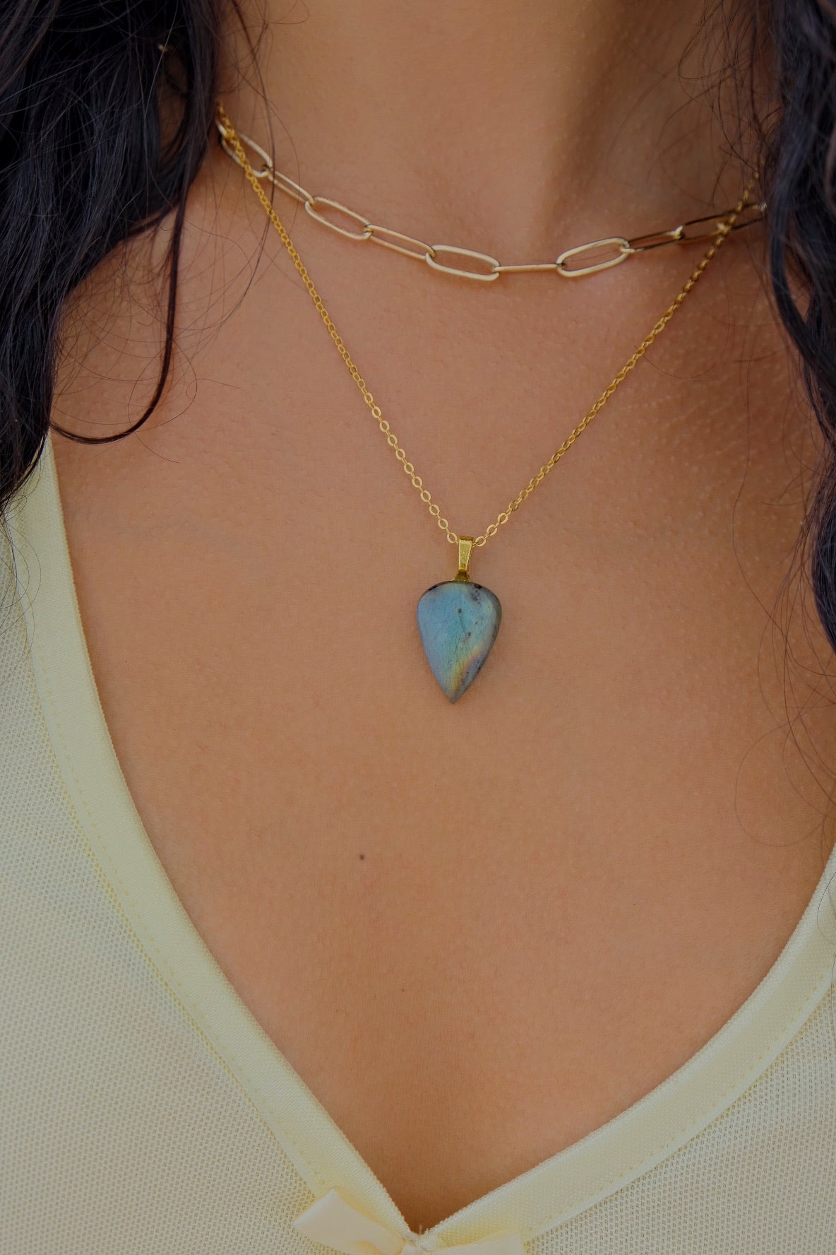 The First Light Stone – Blue Gold Labradorite Necklace