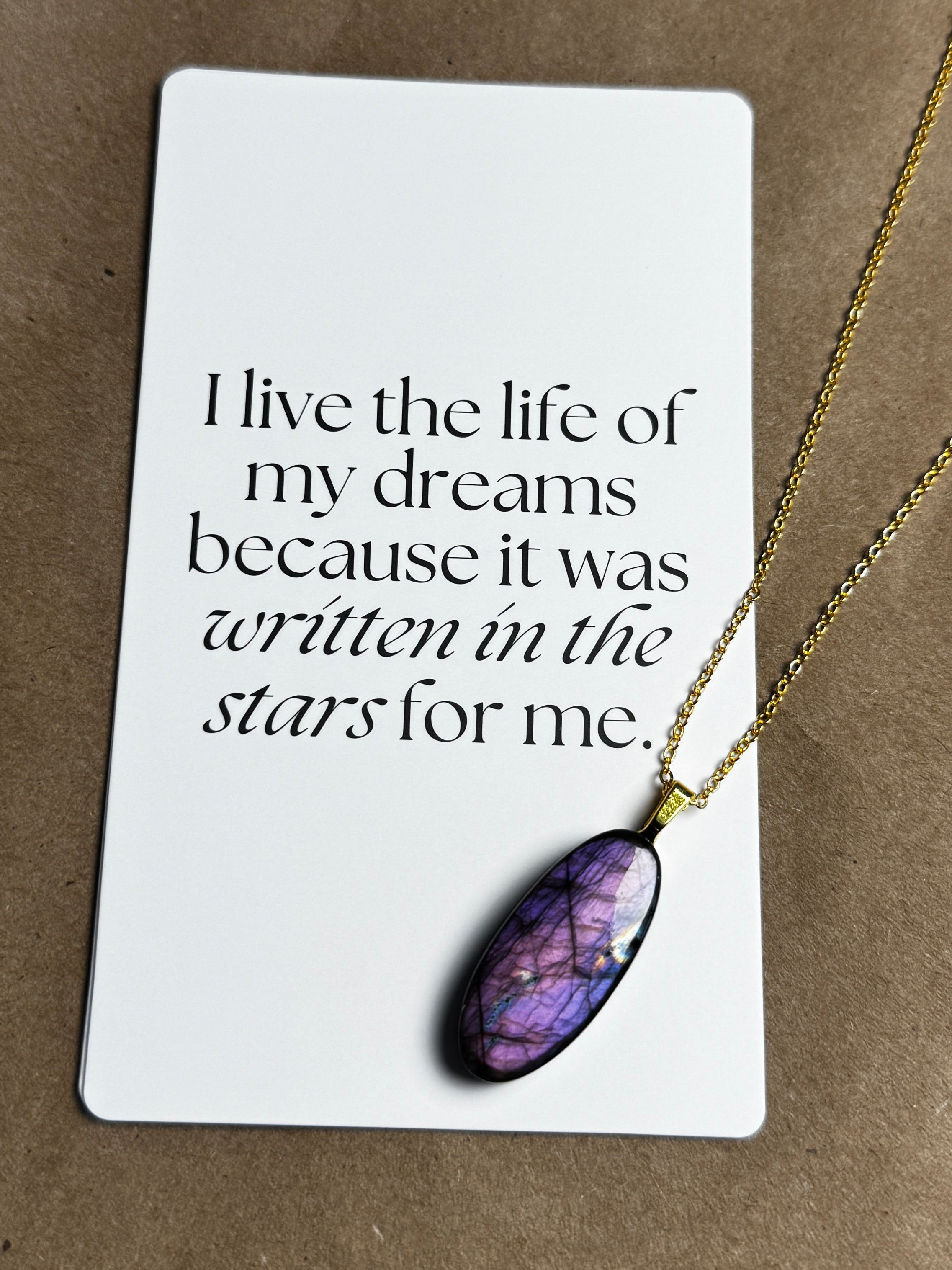 The Violet Veil Stone – Purple Blue Labradorite Necklace