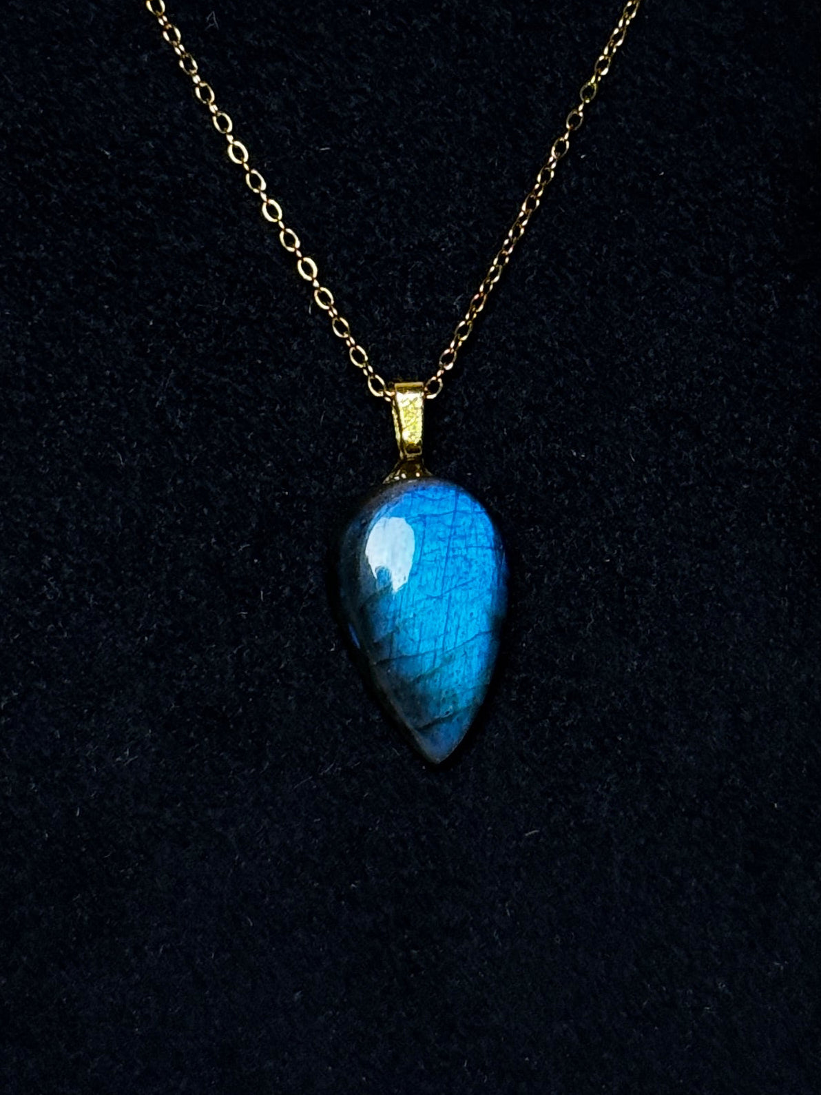 The Blue Flame Stone – Electric Blue Labradorite Necklace