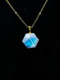 The Sacred Geometry Stone – Rainbow Moonstone Necklace