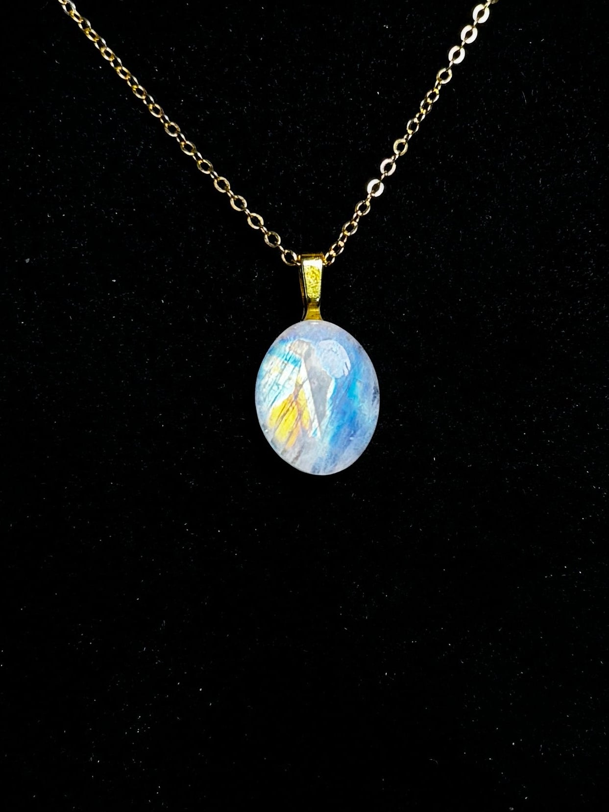 The Moonbeam Blessing Stone – Rainbow Moonstone Necklace