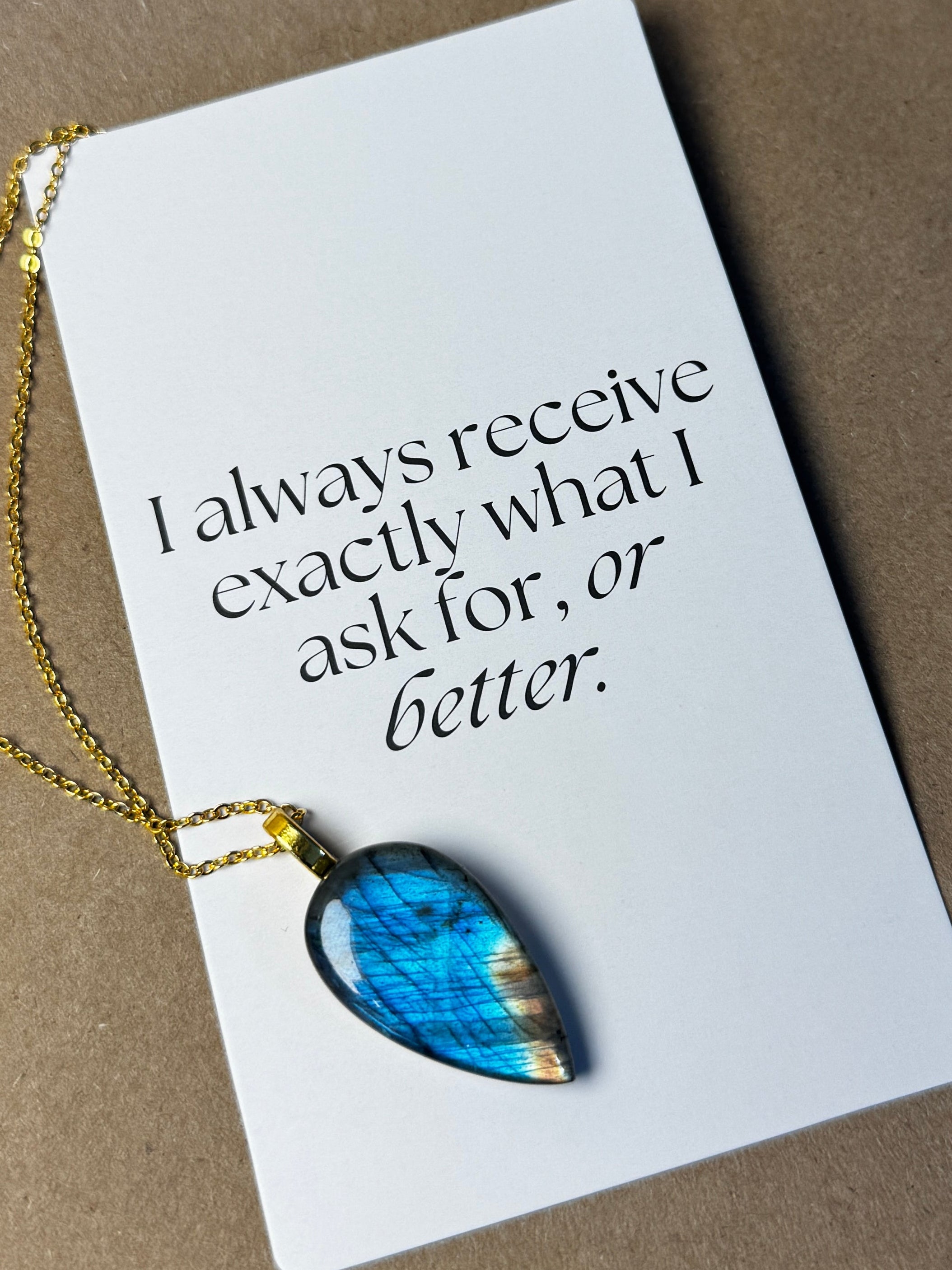 The Blue Flame Stone – Electric Blue Labradorite Necklace